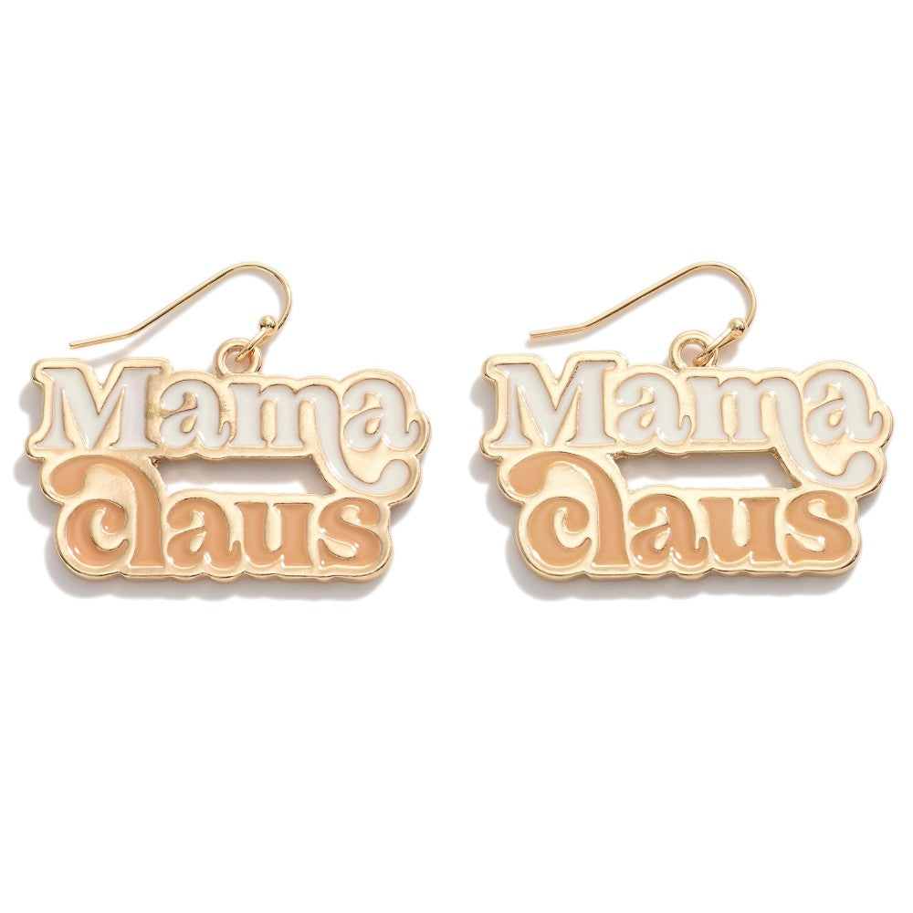 Enamel Mama Claus Earrings