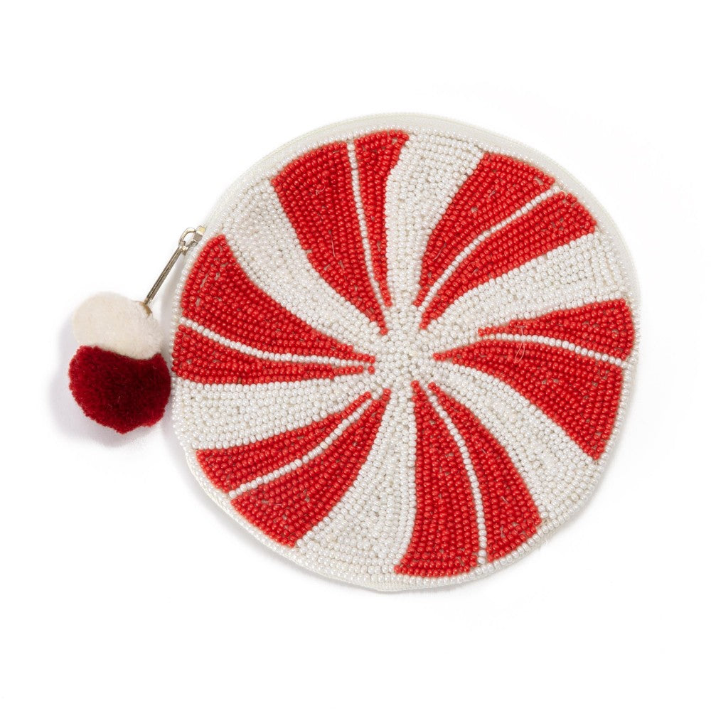 Seed Bead Peppermint Pouch