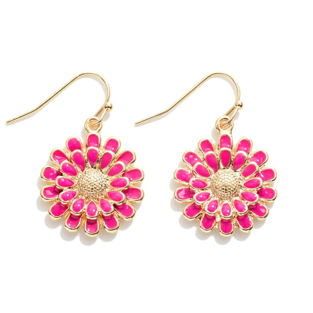 Flower Enamel Earrings