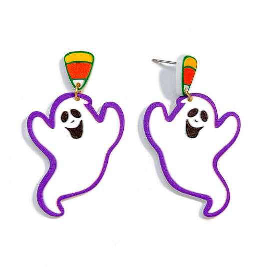 Candy Corn Ghost Earrings