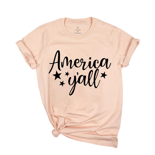 America y’all Graphic Tee Blush