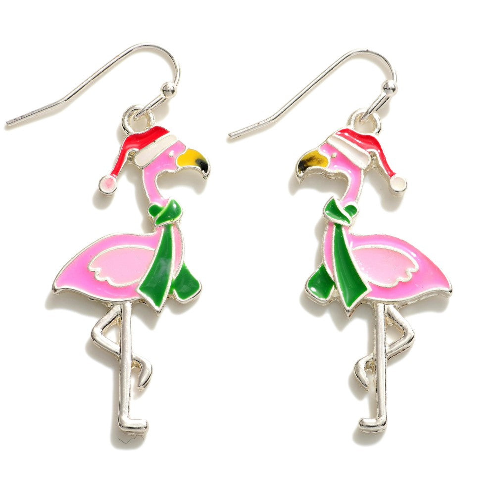 Christmas Flamingo Earrings