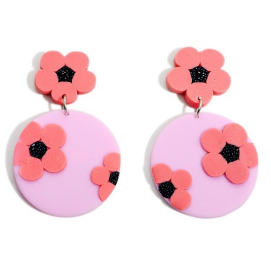 Clay Polymer Floral Earrings