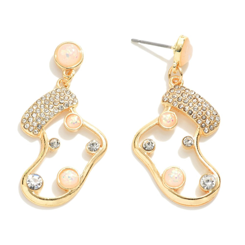 Rhinestone Stocking Earrings