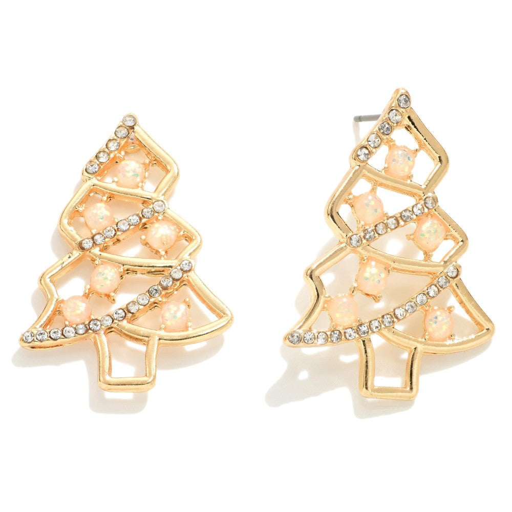 Gold Christmas Tree Studs