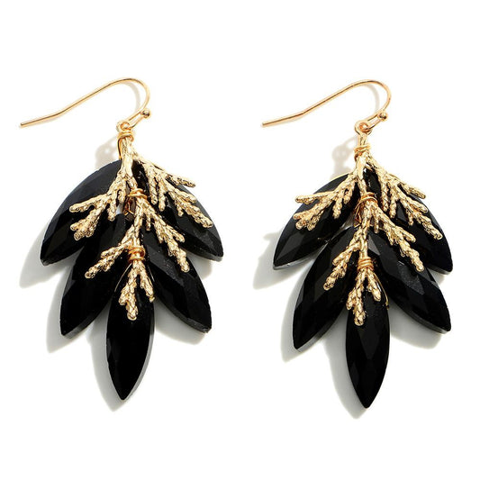 Crystal Leaf Earrings