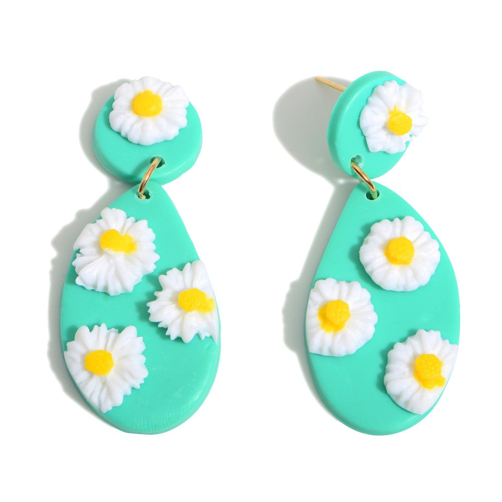 Flower Clay Polymer Earrings