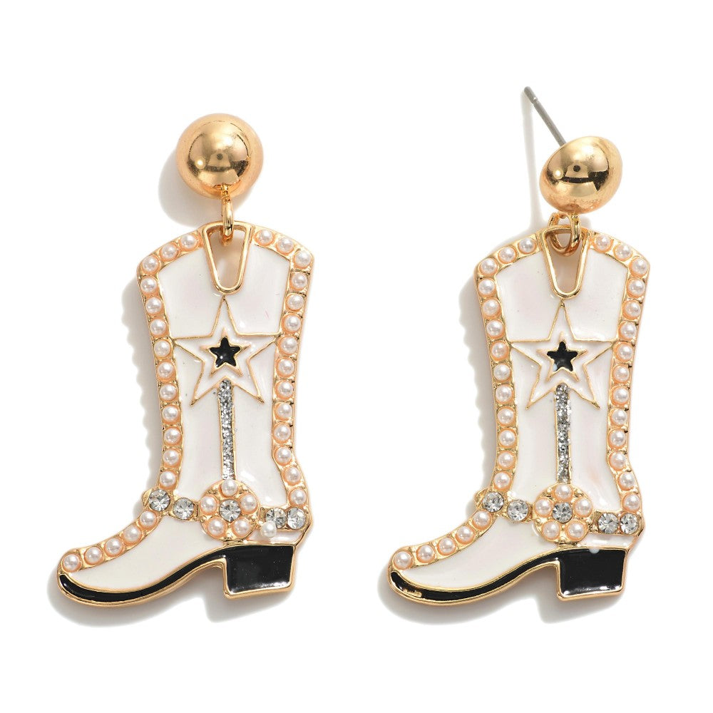 Cowboy Boots With Star Earrings