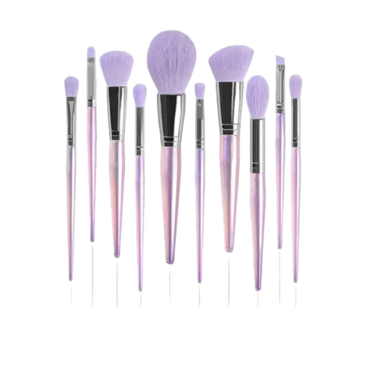 Transparent Purple Makeup Brushes