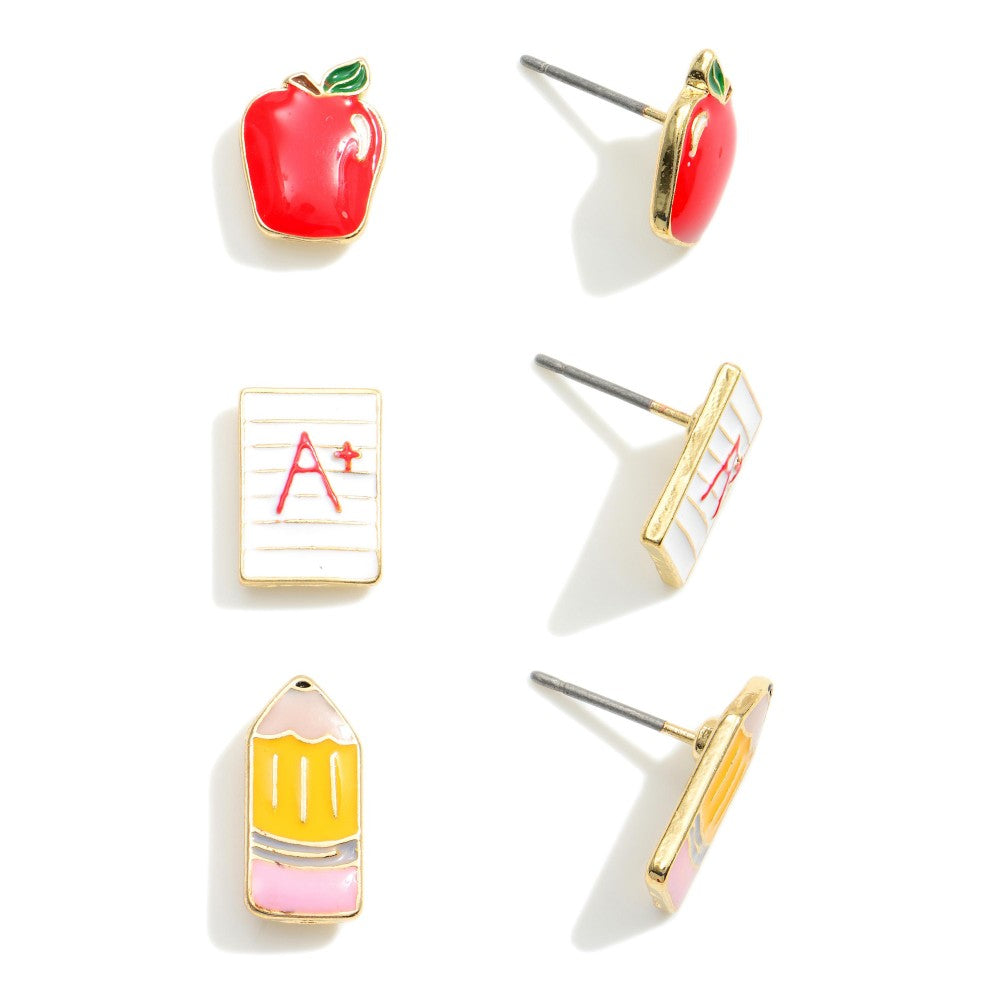 Back To School Stud Earrings