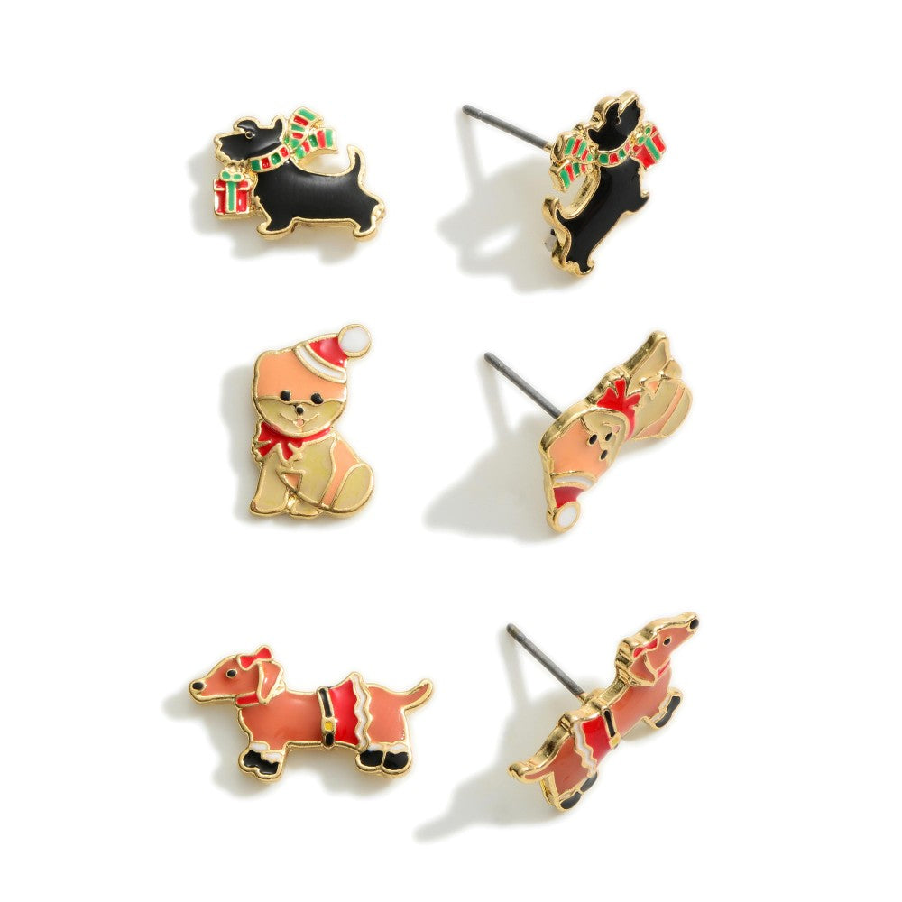 Christmas Dog Earrings