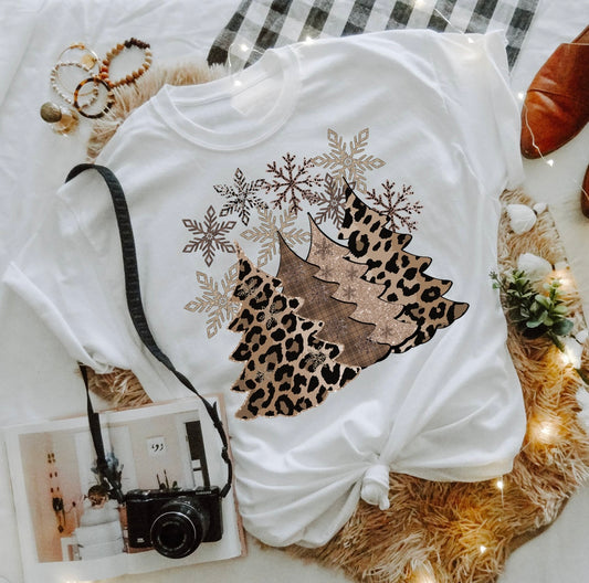 Leopard Christmas Tree Tee