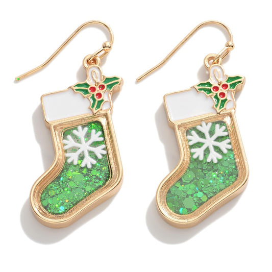 Stocking Glitter Earrings