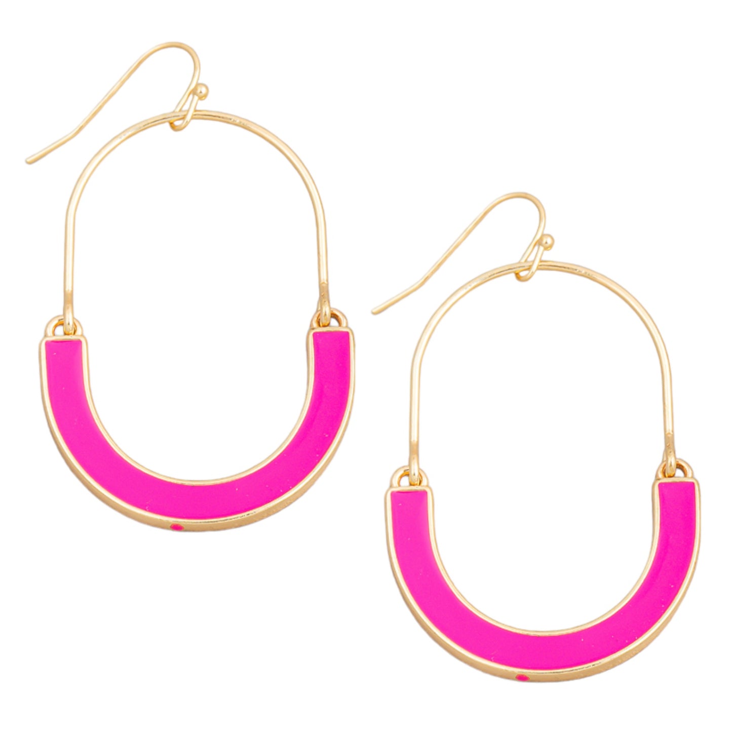 Half Enamel Wire Earrings