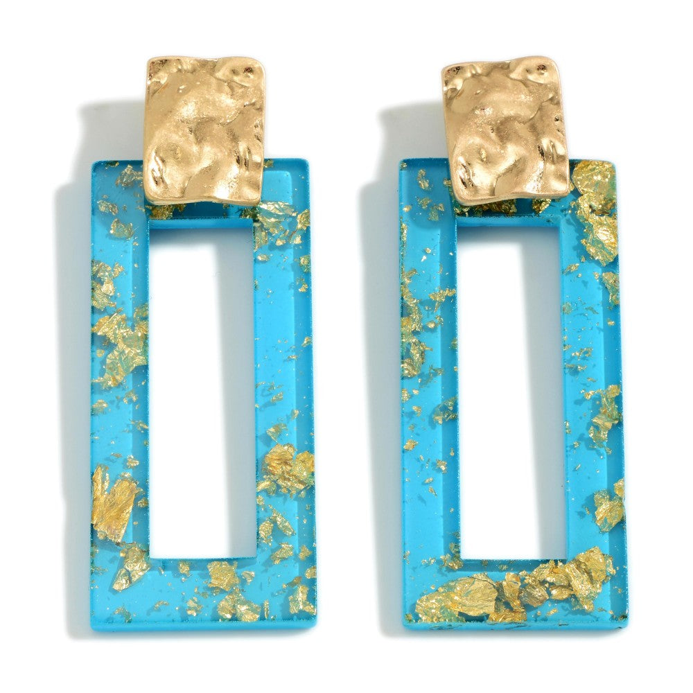 Rectangular Resin Drop Earrings