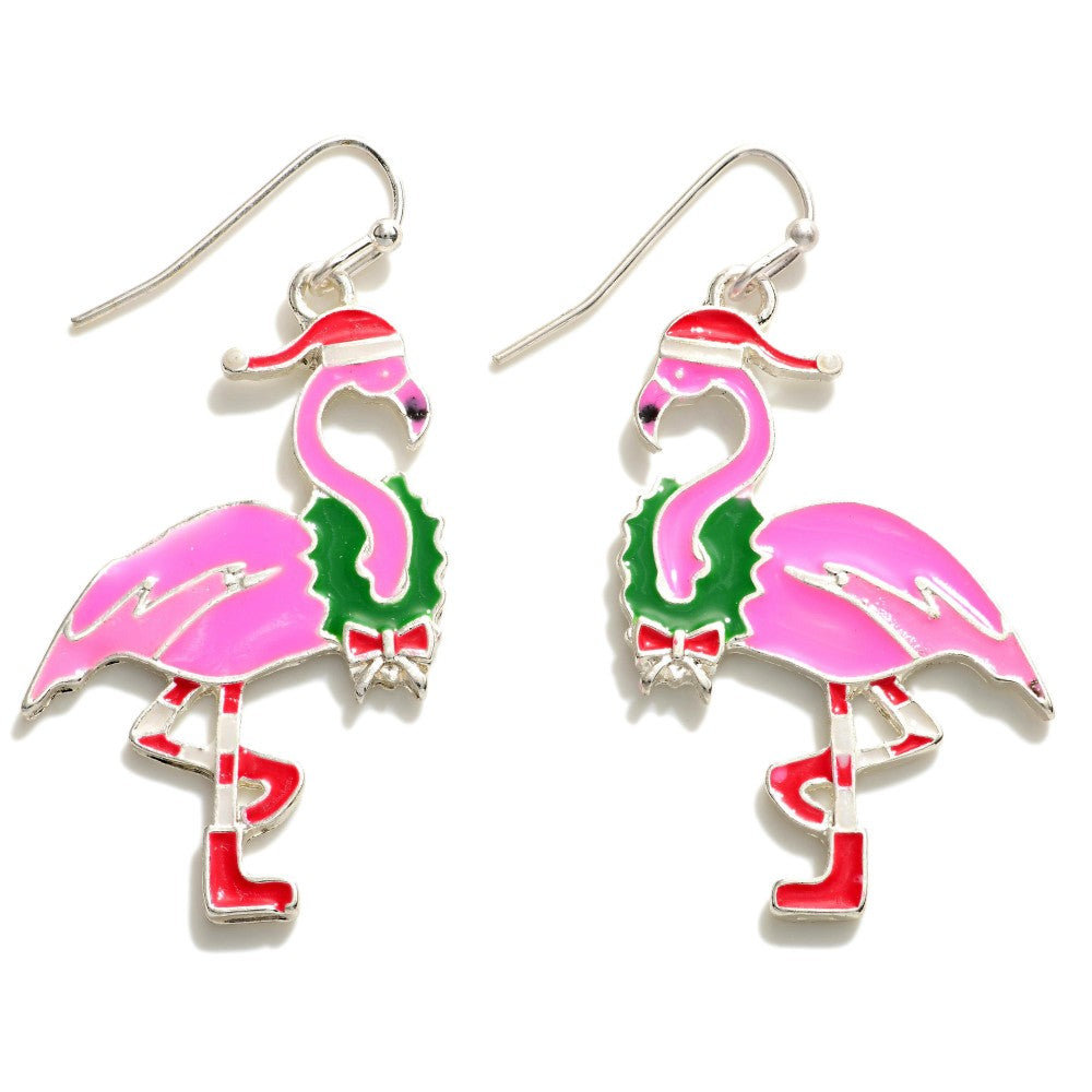 Christmas Flamingo Earrings