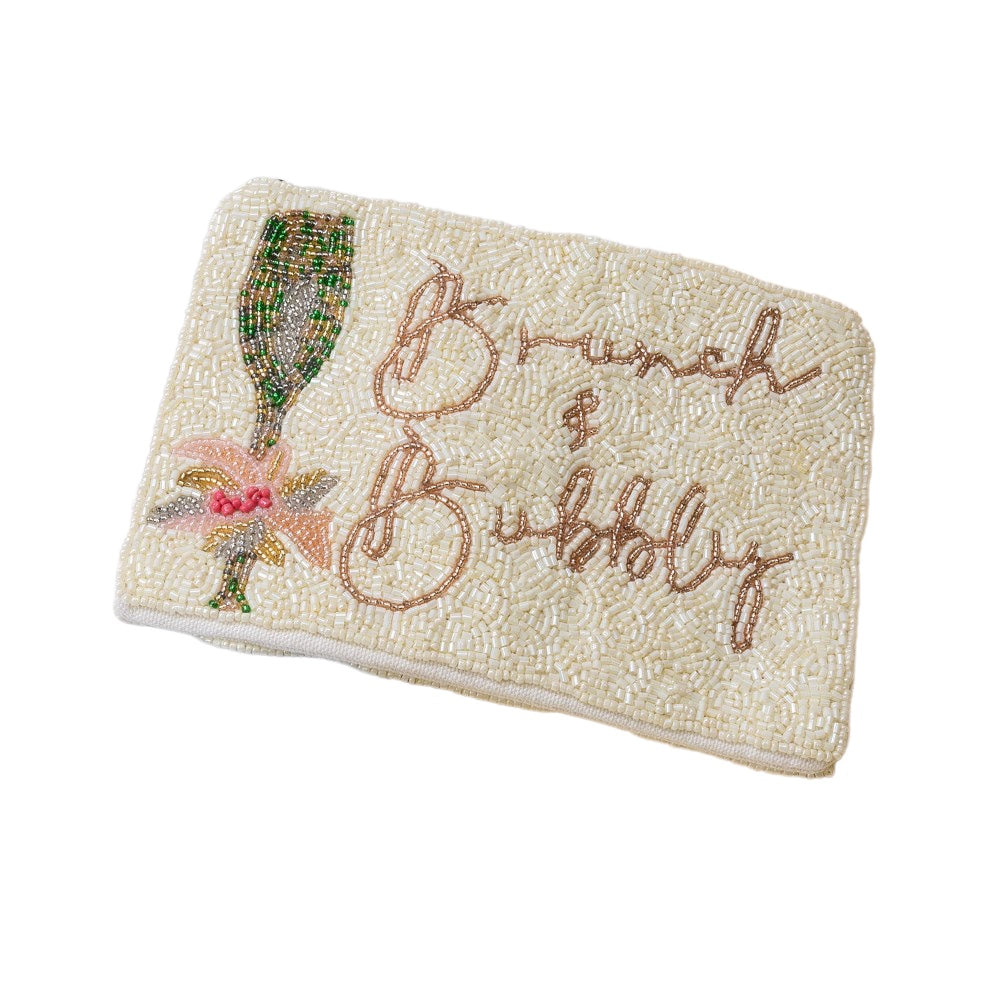 Brunch & Bubbly Beaded Pouch