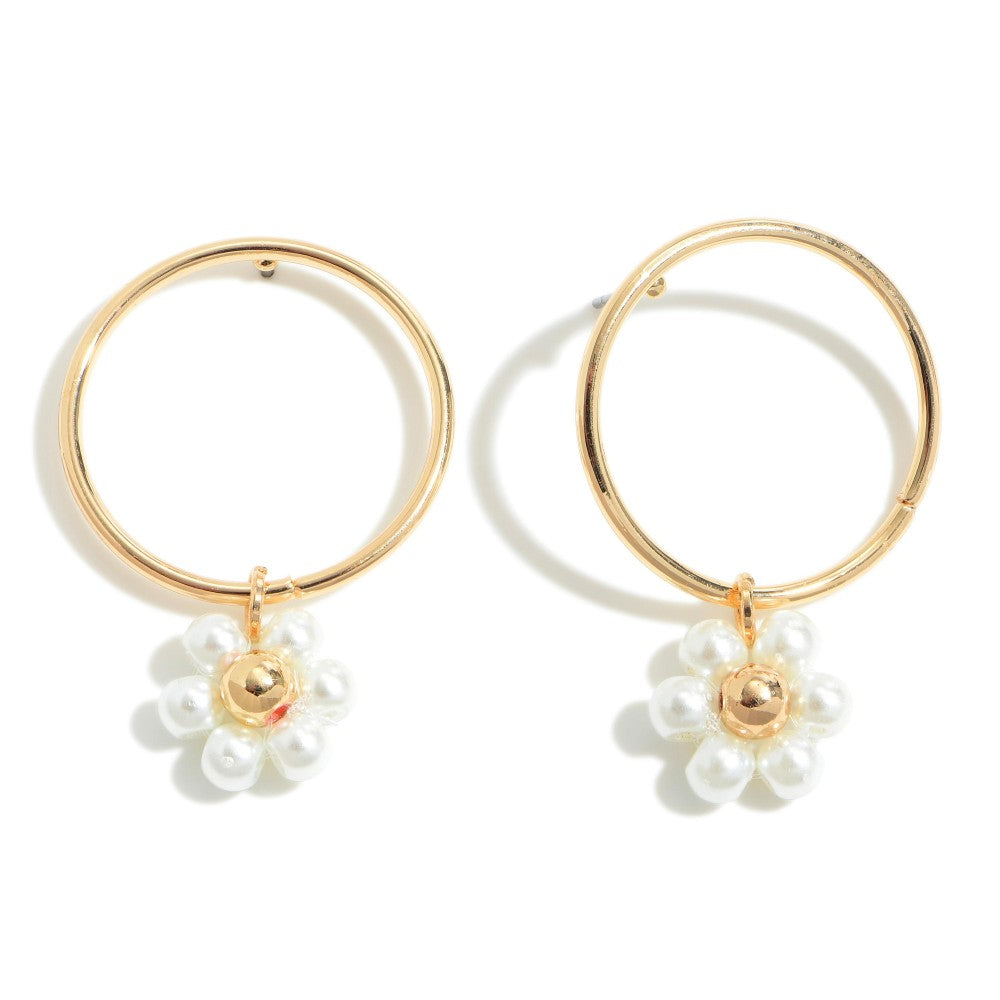 Hoop & Flower Earrings