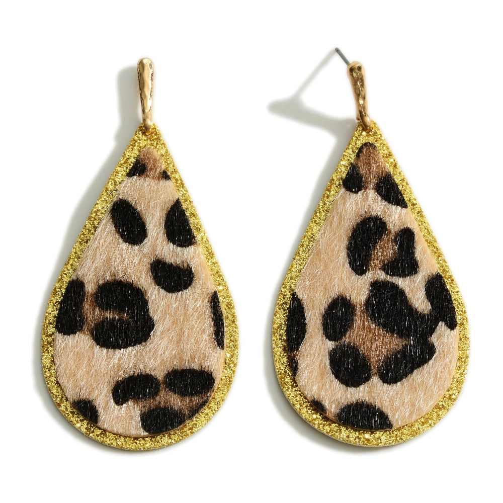 Tear Drop Animal Print Earrings