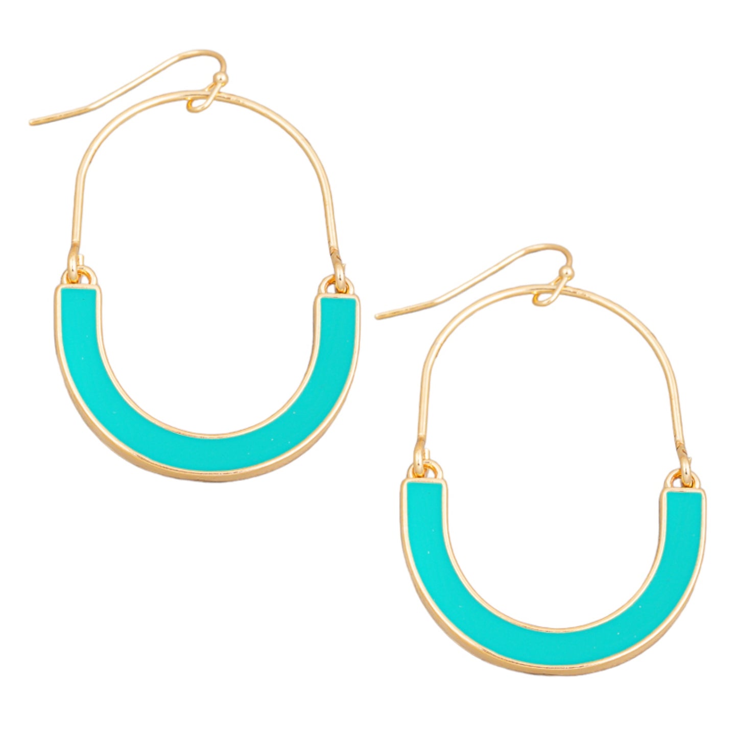 Half Enamel Wire Earrings