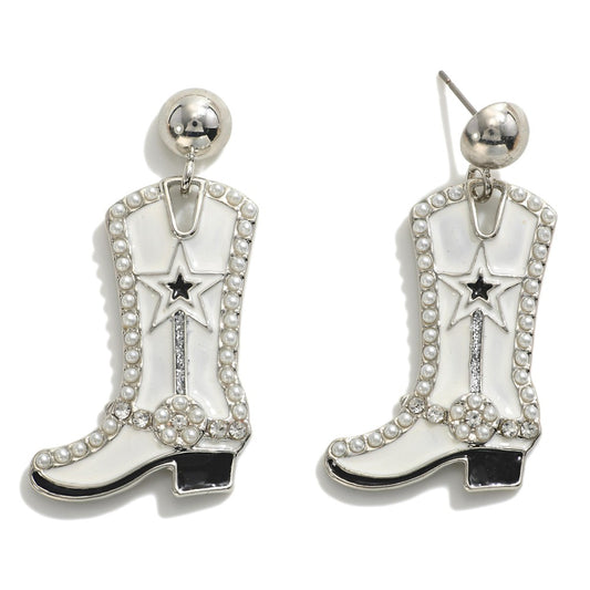 Cowboy Boots With Star Earrings