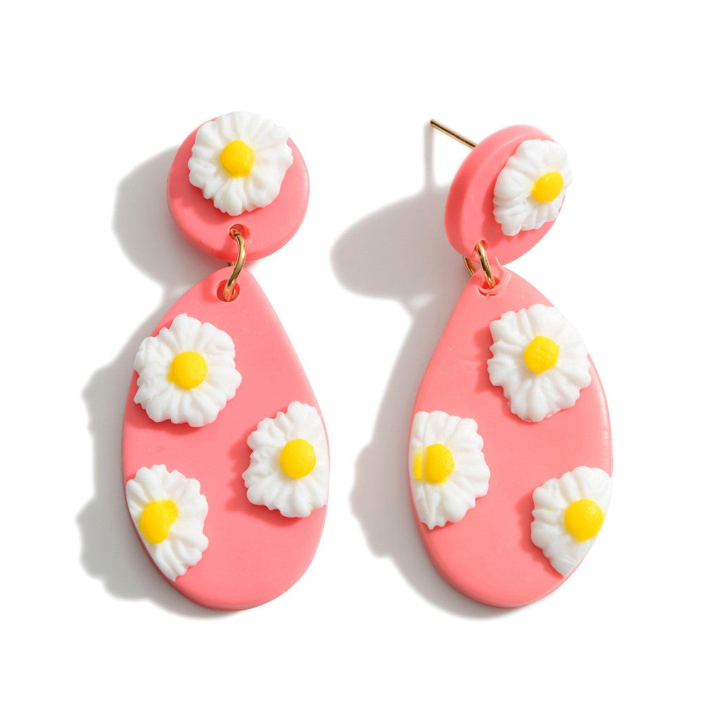 Flower Clay Polymer Earrings