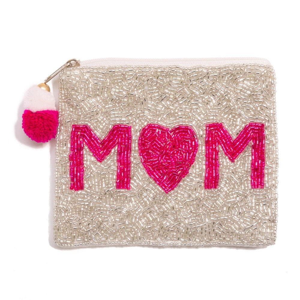 Mom Beaded Pouch