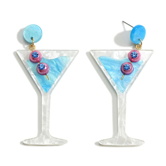 Acetate Martini Glass Earrings