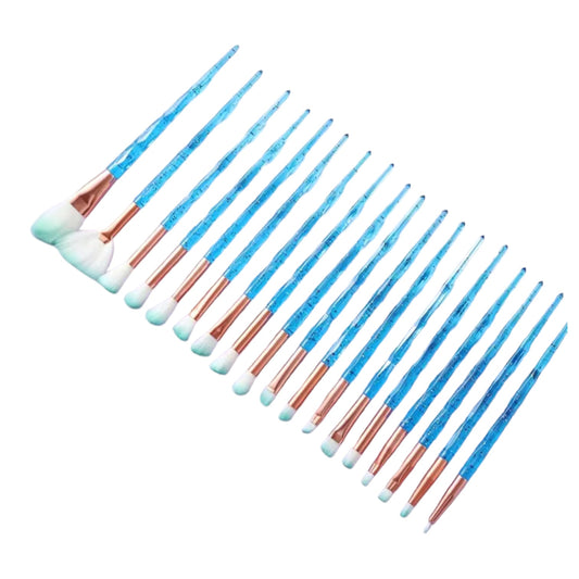 Transparent Blue Makeup Brushes