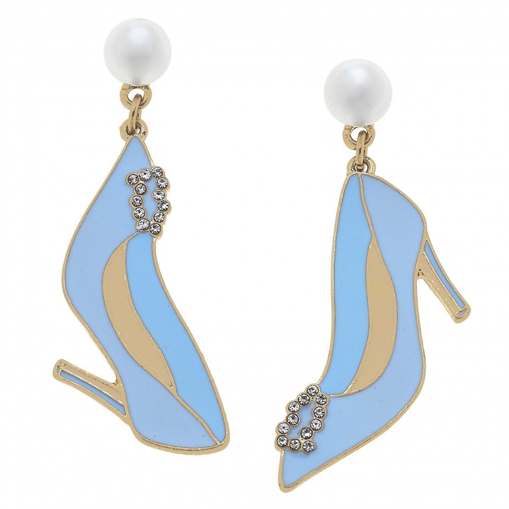 Pearl & Blue Wedding Pump Earrings